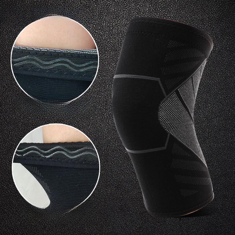 New High Elastic 3d Knitting Nylon Sports Kneecaps Breathable Absorb Sweat Running Silicone Anti-Drop