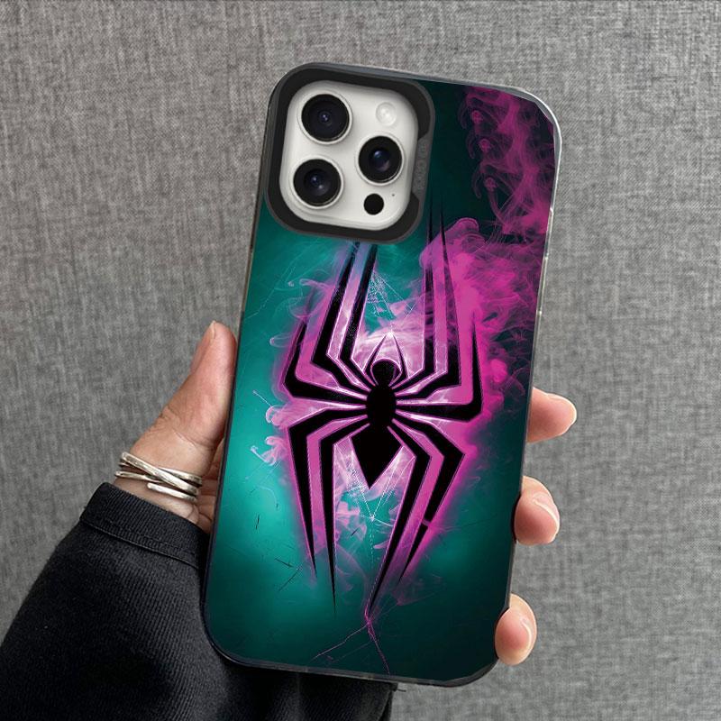 Black Spider Element Animal Print Phone Case For iPhone 16 Pro Max 15 14 13 12 11 XS X 8 7 Plus SE 2022 Shockproof Back Cover