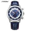 SINOBI New Fashion Sports Mens Watches Stainless Steel Chronograph Man Quartz Wristwatches Luminous Hands Male's Calender Clock