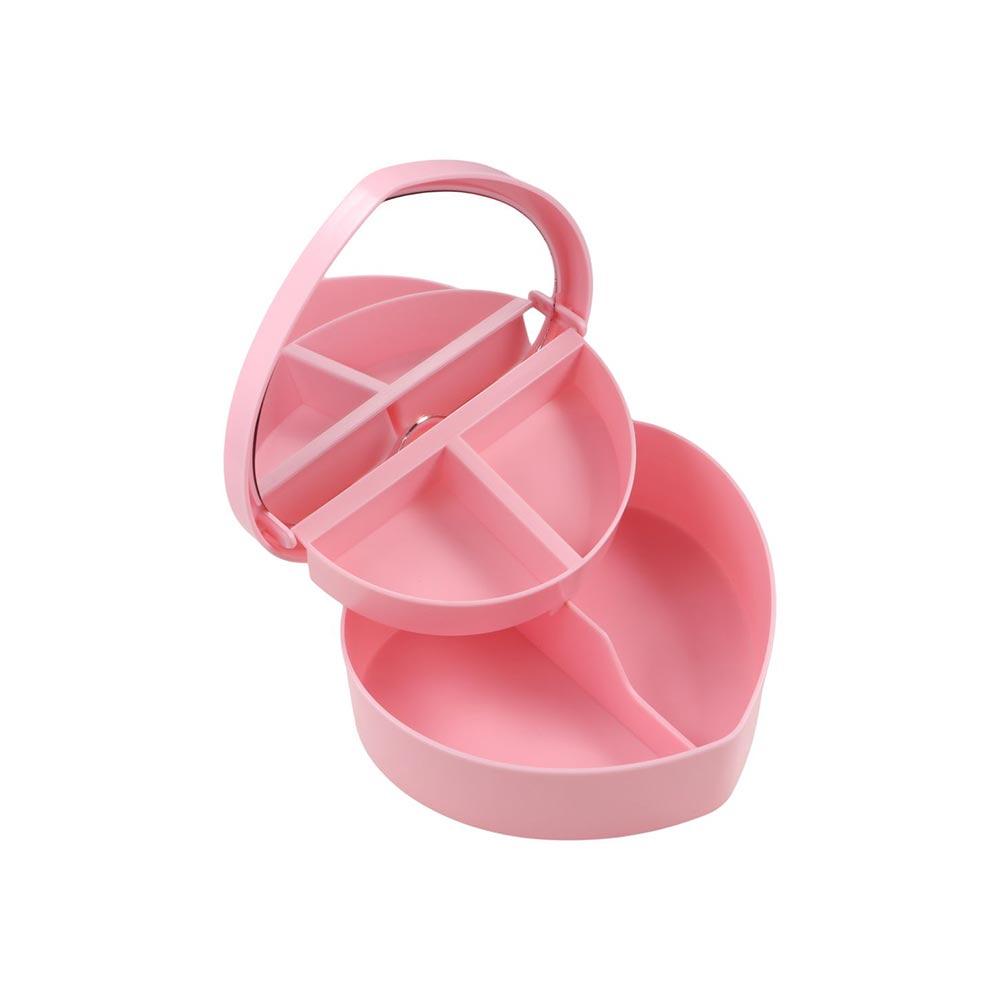 Heart-shaped Jewelry  Box Sundries Container Girls Makeup Storage Box Desktop Cosmetic Organizer