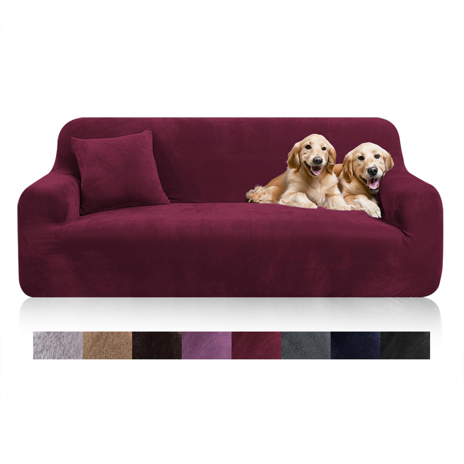 Funda de Sofá de Terciopelo Elástico Funda Gruesa en L para Sofá de Esquina para Sala de Estar Funda Elástica de 1/2/3/4 Plazas para Sofá Sillón Cojín 2 seat (145-185cm)