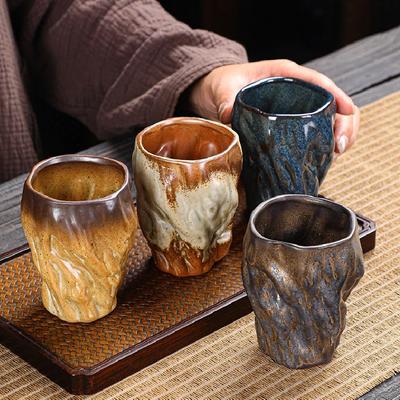 Coarse Pottery Teacups Stone Coffee Mugs Japanese Retro Tea Sets Kitchen Bar Decoration Cups Living Room Desktop Decoration Mugs