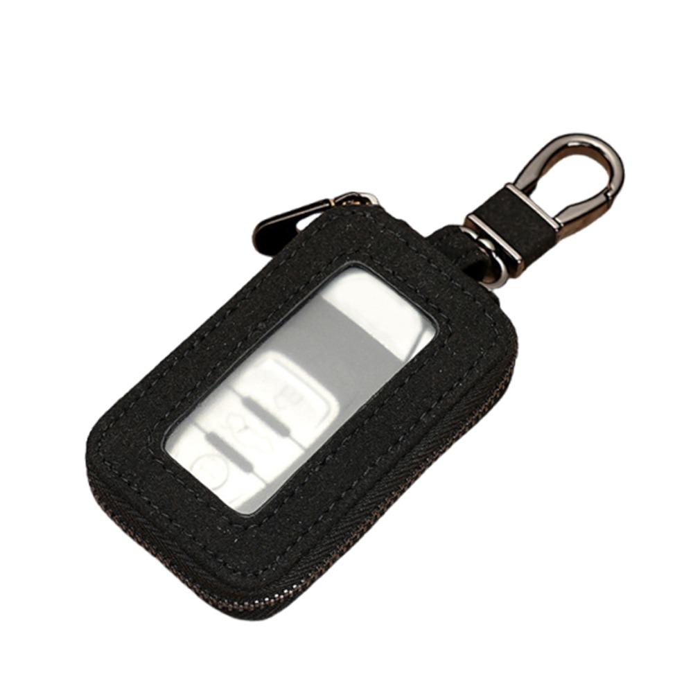 Universal Leather Car Key Bags Zipper Classic Key Pouch Hook Keychain Holder Men Women