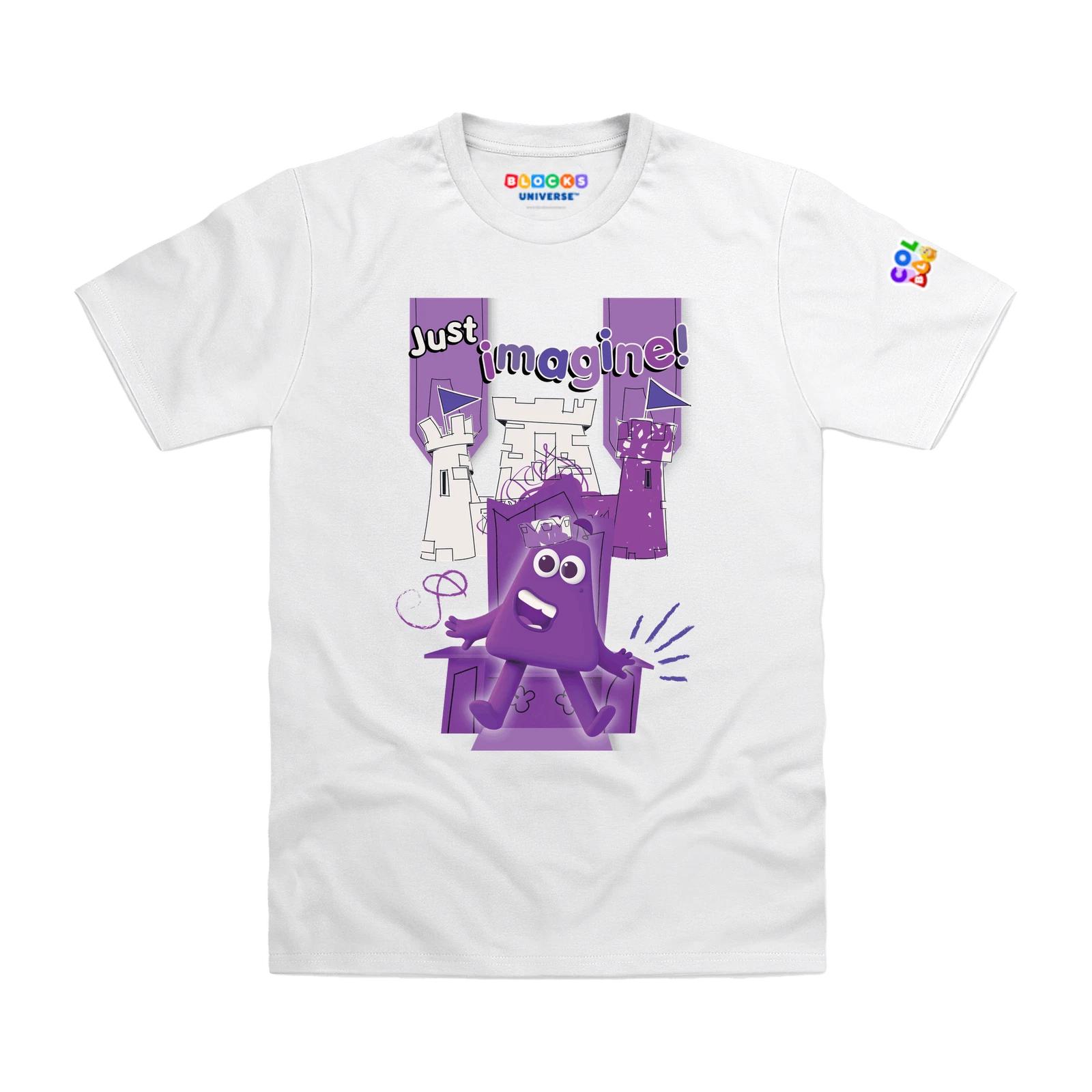 Officially Licensed Colourblocks - Colourblock Purple Just Imagine Kids T-Shirt 110