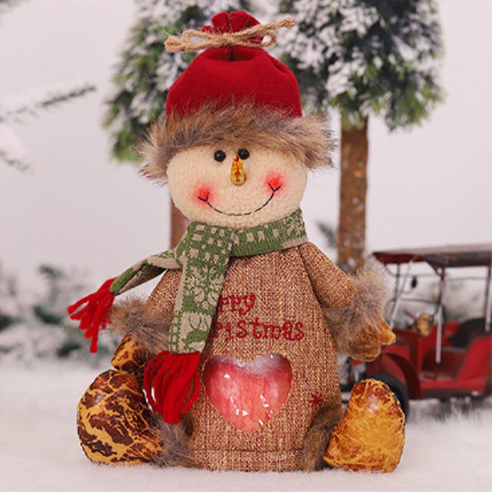 Cute Doll Candy Bag Gift Packaging Santa Claus Xmas Decor Zipper Bag Present Bag Apple Gift Bag