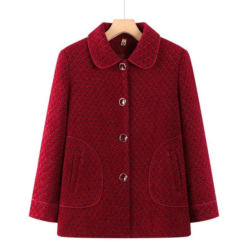 

Winter women s woolen jacket thickened warm clothes autumn and winter mink fleece sweater old lady 5XL [recommended 150-80kg]