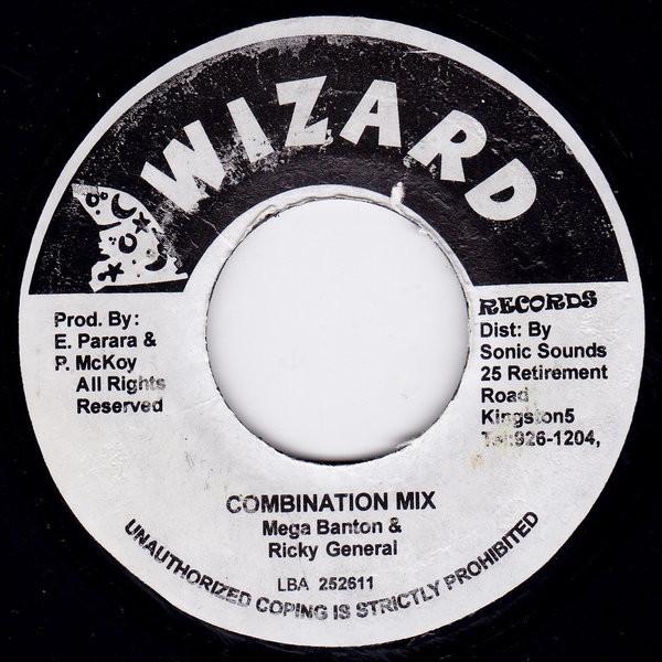 

7inch Record MEGA BANTON RICKY GENERAL Combination Mix NONE Wizard Records 1992 Jamaica Reggae Ska Dub Used