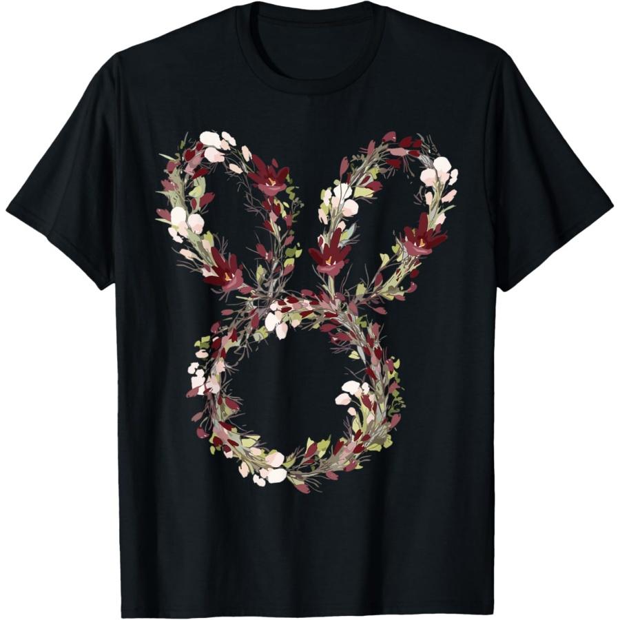Floral Easter Bunny Flowers Rabbit Happy Easter T-Shirt XXXXXL чёрный