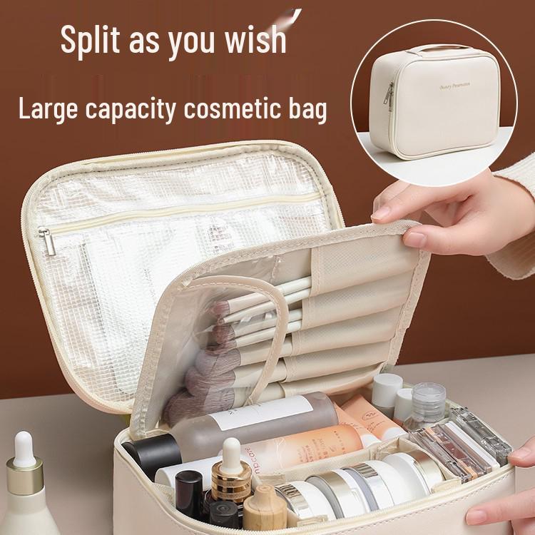

Luxurious Travel Cosmetic Bag with Large Capacity and Portable Design Cosmetic Bag - Cream White - 1 piece