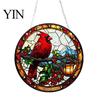 Acrylic Holiday Hanging Decorations Christmas 2D Suncatcher, Stained Glass Style Black Cat Window Hanging, Decorative Wall Plaques Colorful