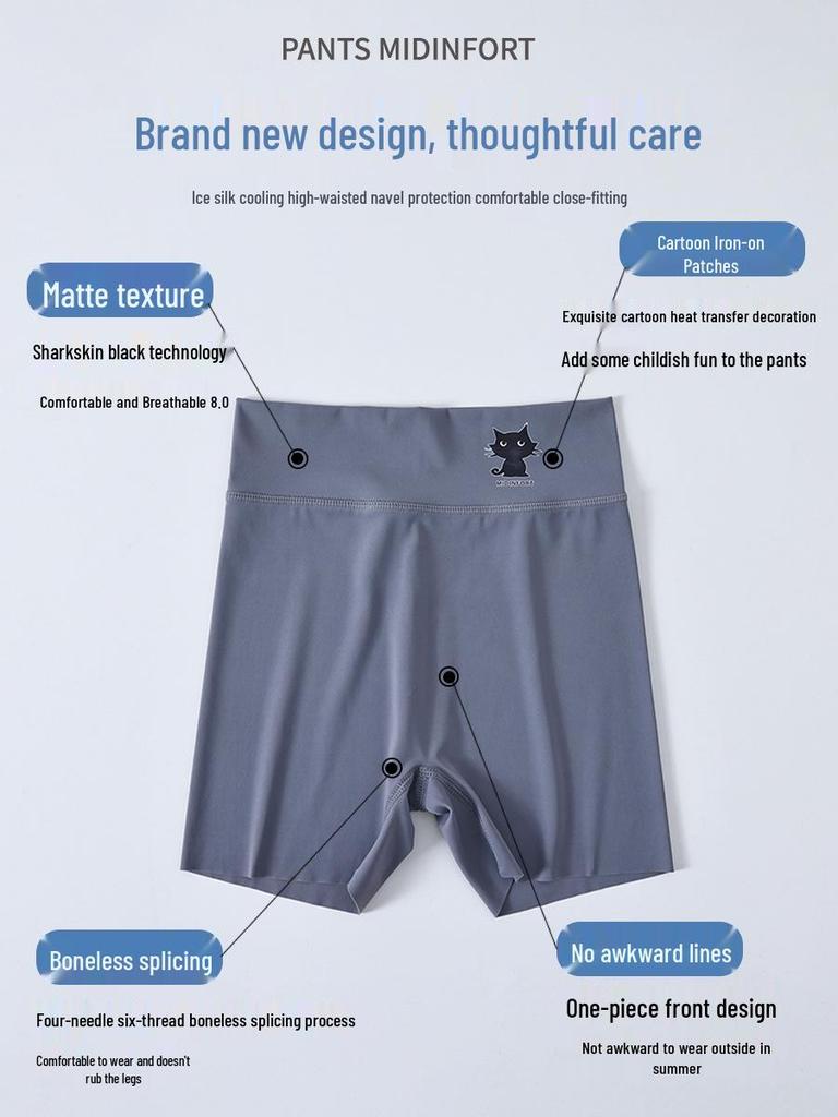 Girls' Summer Shark Print Three-Quarter Leggings - Lightweight Anti-Exposure Shorts for Yoga