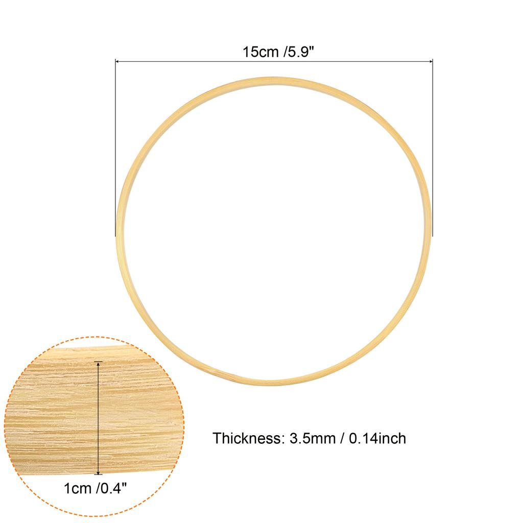 6/8/12pcs Wooden Bamboo Floral HoopCraft Rings for DIY Wedding Wreath Decor Dream Catcher and Hanging Crafts