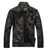 Men's leather jacket autumn and winter middle-aged and elderly PU leather jacket stand-up collar piled thickened locomotive trendy jacket