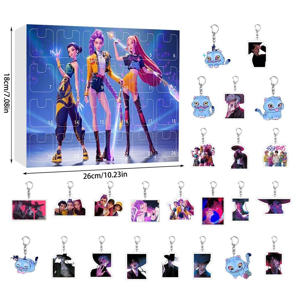 

Kpop Demon Hunters Christmas Countdown Calendar Keychain Gift For Fans Style A