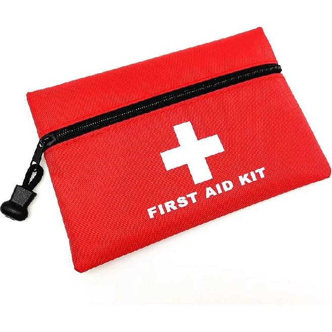Red Emergency Bag First Aid Small Empty Travel Rescue Pouch First Responder Storage Medicine Pocket Bags for Car Home Office Kitchen Sport Ourdoors