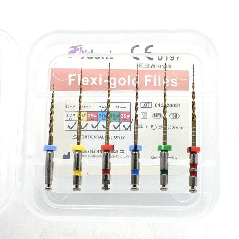 File Conici Dentali 04 Oro Termico Flessibili Endo Rotanti File Dorati Endodontici Niti Attivazione Termica Pro-Endo 25Mm Odontoiatria