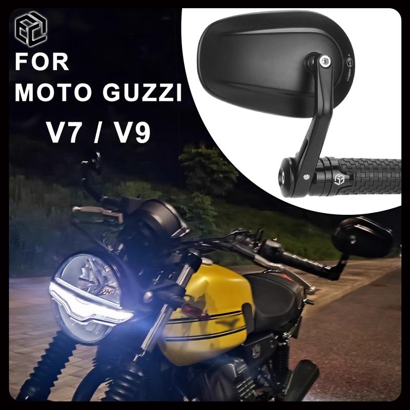 For MOTO GUZZI V7 / V9 Motorcycle Bar End Mirror Rearview Mirror Side Mirror CNC Aluminium Alloy Motorcycle Accessories