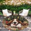 Christmas Basset Hound pattern round rug,Carpet Rug for Living Room Bedroom  Playroom ,Non-slip Floor Mat,Holiday Gifts and Birthday Gifts.