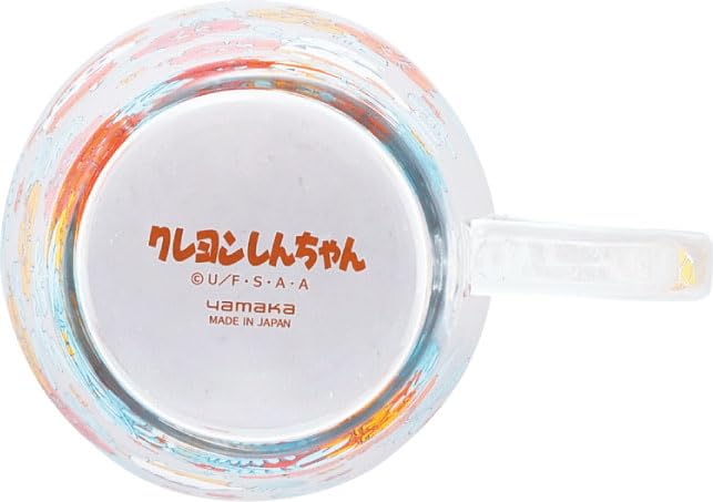 Crayon Glass 8 x Exciting Fruit Made in Shin-chan Heat-Resistant Mug, 350ml, Diameter Approx. 12cm, Adventure, Goods, Tableware, Design, Yellow,