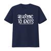 T-shirt Grigia con Stampa "Allergic To Idiots" per Moda Casual vintage Lavata Elegante Unisex Elastica Leggermente uomo Traspirante
