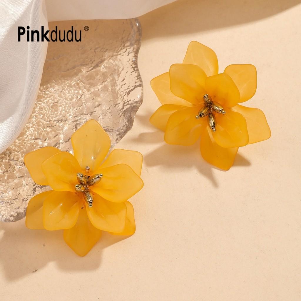 Sculptural Floral Acrylic Earrings Oversize Sweet Bloom Studs with a Modern Art Vibe OG050