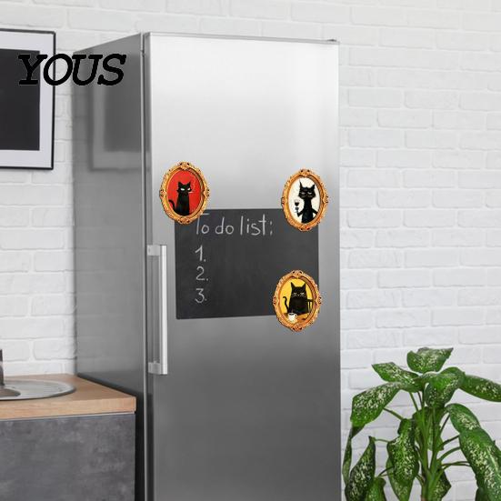 Spooky Fridge Magnets 1/6Pcs Halloween Retro Frame Refrigerator Magnet, Wooden Carved Photo Decorative Magnet for Home Office Cabinet Whiteboard Metal