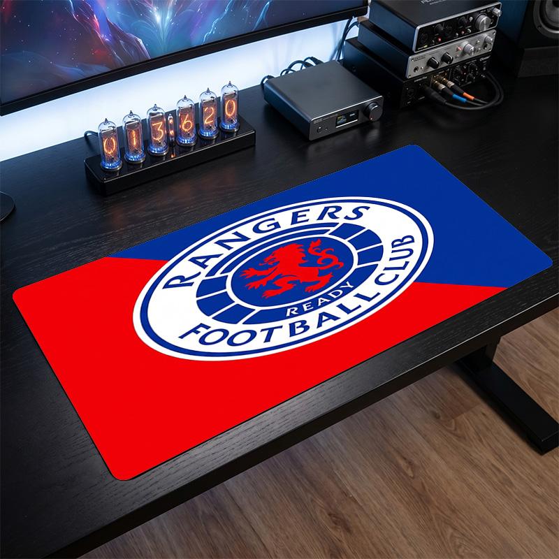 Tappetino Mouse Tema Rangers FC, Design Logo Calcio Tappetino da Scrivania XXL per Gaming Antiscivolo Tappetino Mouse per Computer