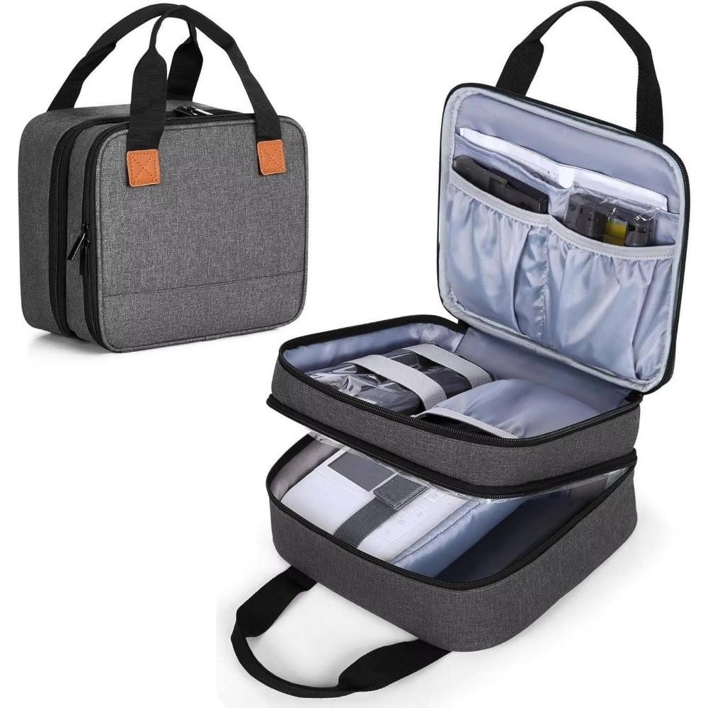 Portable Photo Printer Bag Polyester Elastic Band Handles Photo Printer Carrying Bag with Pockets Large Capacity Storage Bag