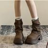 [Uncle Shoes] Platform-soled New Fashion Short Boots Martin Boots Female British Style Internet Celebrity Senior Show High 2025