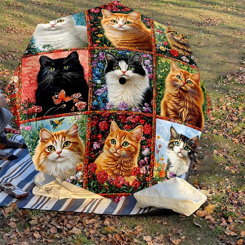 1PC Cat Umbrella-8-Rib Reinforced, Automatic Open, Lightweight & Durable, Fashion Accessory for Outdoor, H0385