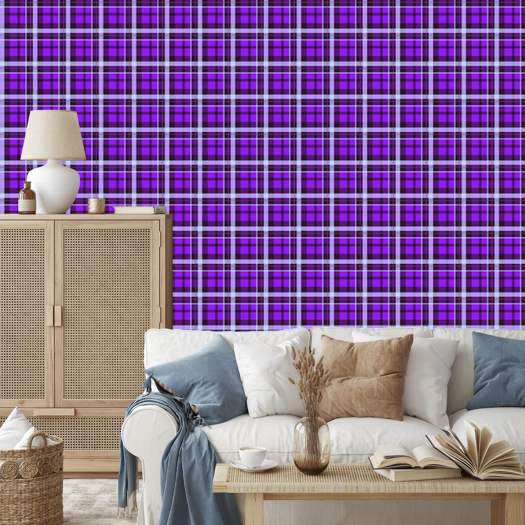 Purple Plaid Wallpaper - Purple, Plum, and Lavender 50x1000