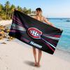 Montreal Canadiens Customized Name Text Beach Towel, Soft Absorbent Towel Beach Pool Travel Personal Gift