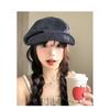 Unique pleated hemp beret for women, large size, octagonal hat, painter's hat