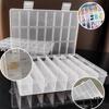 Praktische 24 Grids Fach Kunststoff Lagerung Box Schmuck Ohrring Perle Schraube Halter Fall Display Organizer Container