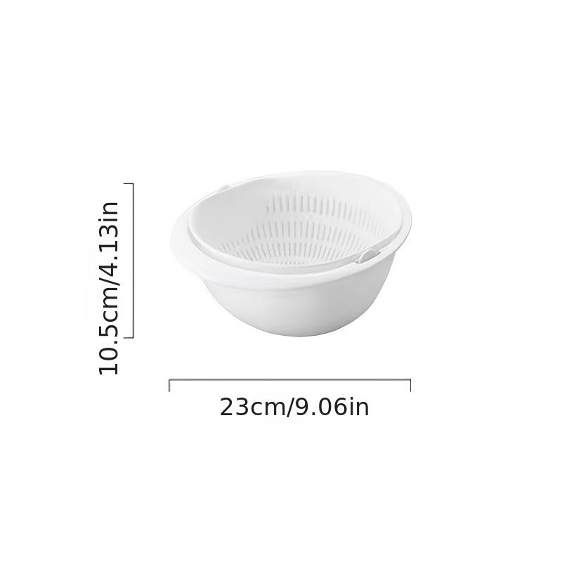 1pc Silicone Double-Layer Drain Basket Rotating Drainer Vegetable Fruit Washing Filter Tool for Kitchen