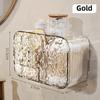 Boîte de rangement murale transparente pour maquillage, avec couvercle, pour cotons, cosmétiques, accessoires de salle de bain