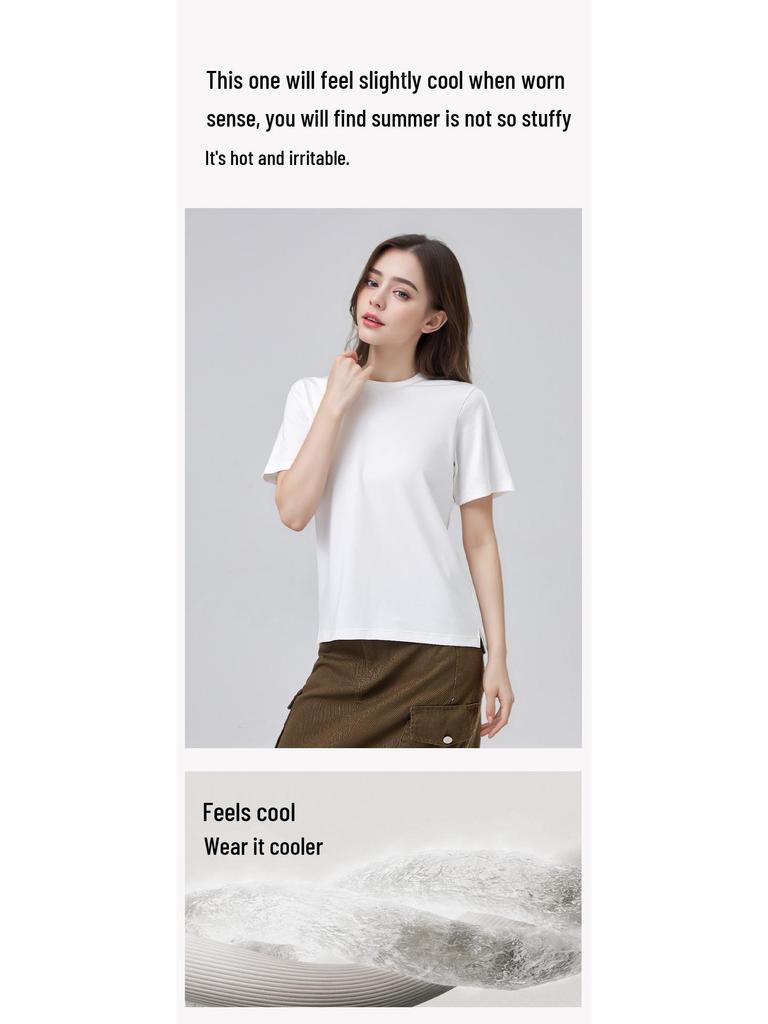 Class A Women's Tencel Lyocell Cotton Short Sleeve Casual T-shirt