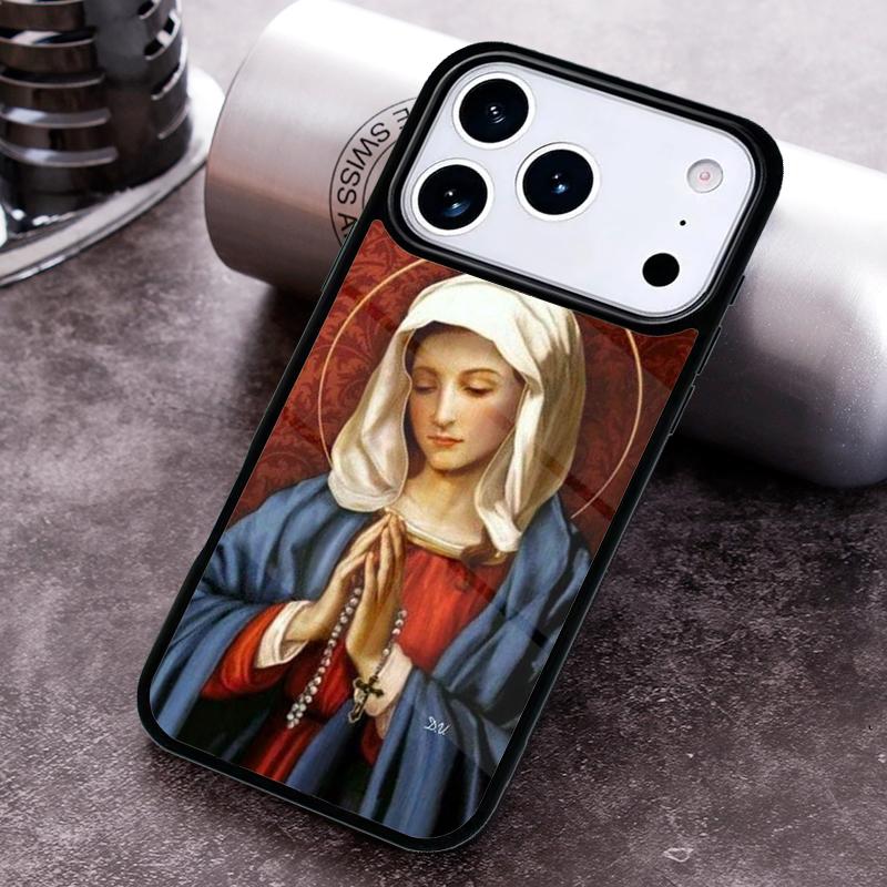Virgin Mary Christian Phone Case For iPhone 17,16e,15,14,13,12,11,Mini,Pro,MAX soft Silicone Cover