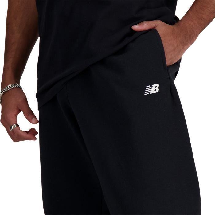 Pantalon droit - NEW BALANCE - noir - coton et polyester - coupe regular fit - taille élastiquée