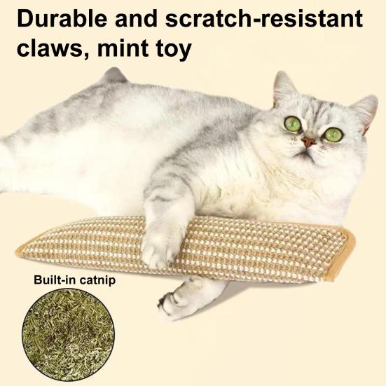 Cat Scratch Mat Cat Toy Sisal Scratcher Pillow Stuffed with Catnip Safe Nail File for Indoor Cats Kitten Training Entertainment Health