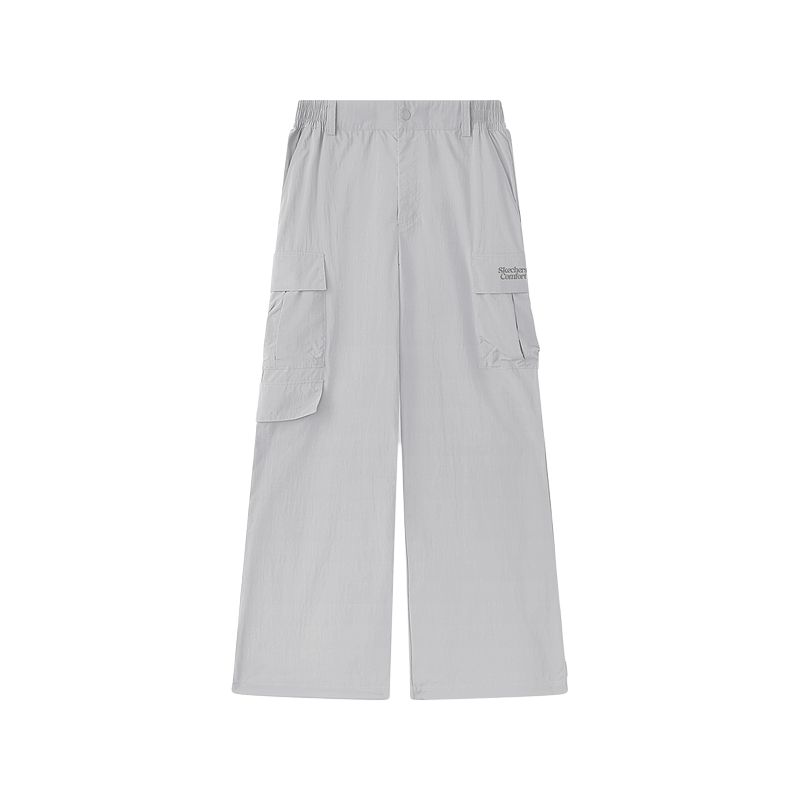 Skechers Fashionable Simple UV Protection Loose Straight Casual Pants Men bottoms Smoke-Gray L225M074-00EQ S