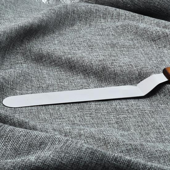 Cake Spatula Baking Wooden Handle Tools Stainless Steel Cupcakes Fondant Scraper for Kitchen