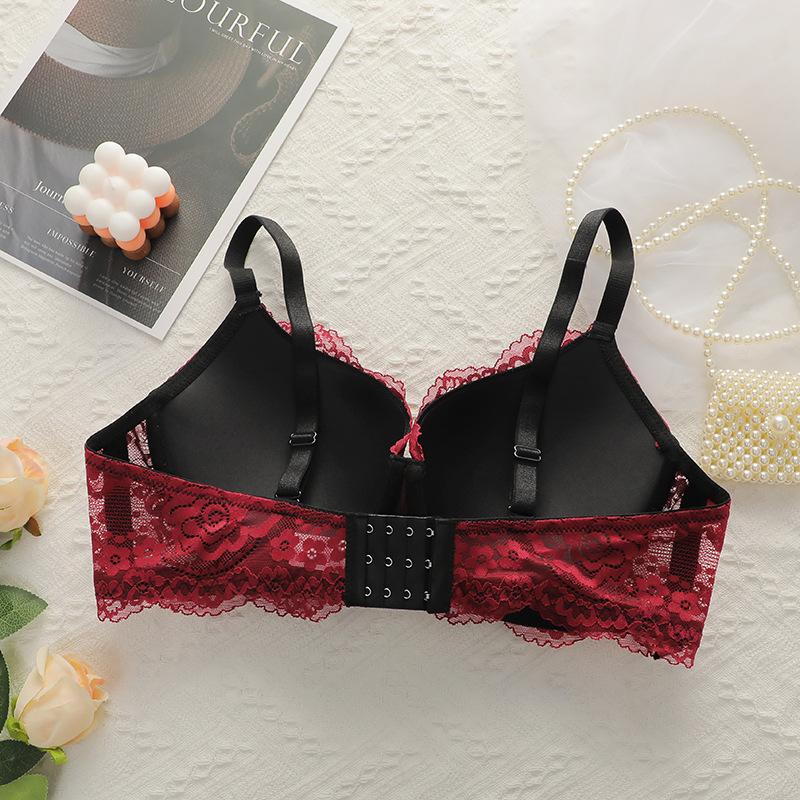 Übergröße, europäischer und amerikanischer Stil, Damen-Dessous, Bügel-Spitzen-BH, große Körbchen, Push-Up-Büstenhalter, verstellbares Unterwäsche-Top