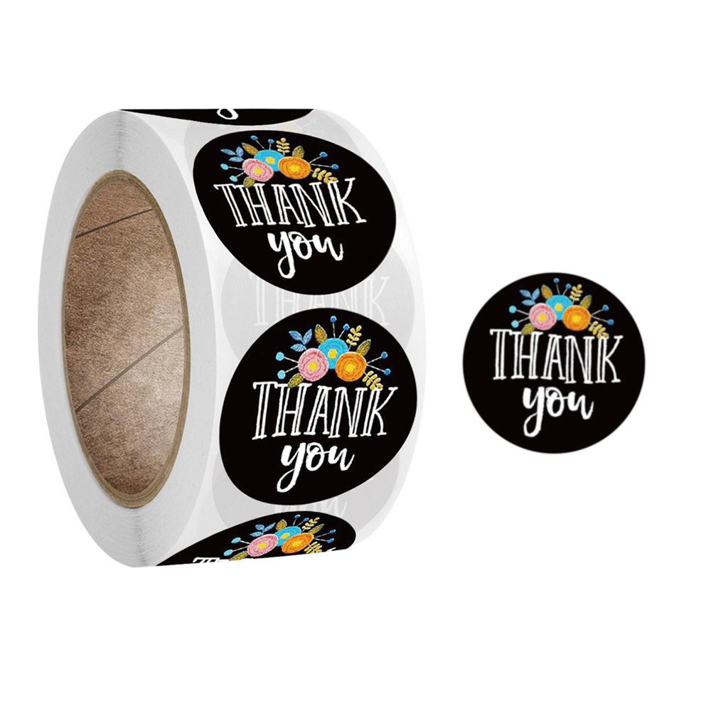 500pcs Thank You Stickers Green Flowers Thank You Labels for Birthday, Weddings, Giveaways, and Small Business Shipping Stickers