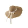 Hat Style Versatile Straw Woven Twocolor Sweet Bow Deep Brim Fishermans Hats