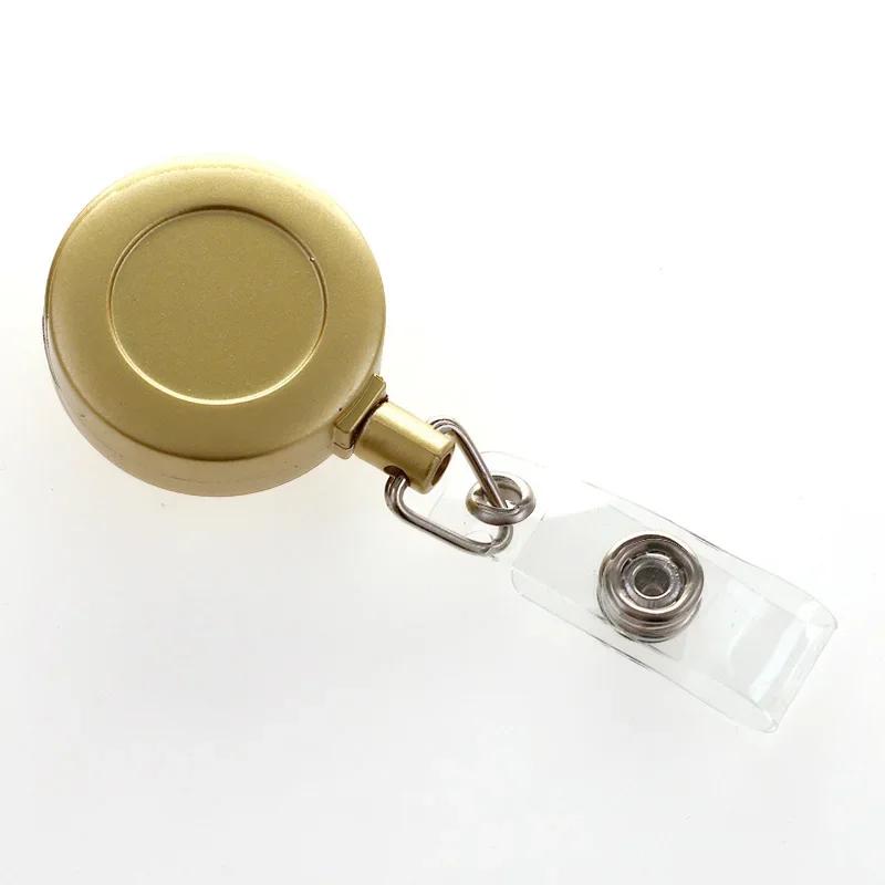 Aluminum Alloy ID Card Cover Case Bank Business Work Card Holder with ABS Retractable Badge Reel Credit Work Card Badge Bag