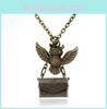 Vintage Copper Owl With Acceptance Letter Pendant Locket Necklace For Gothic Fashion Fans