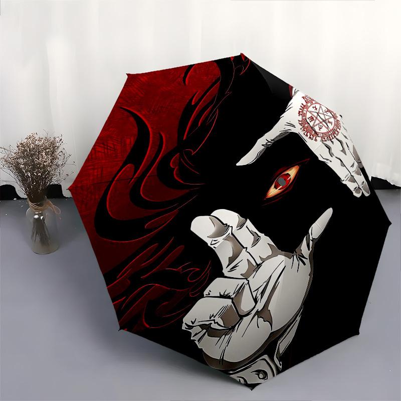 1pc Pentagram Symbolism Automatic Open Close Umbrella Windproof Canopy, Automatic Open Close Button10205