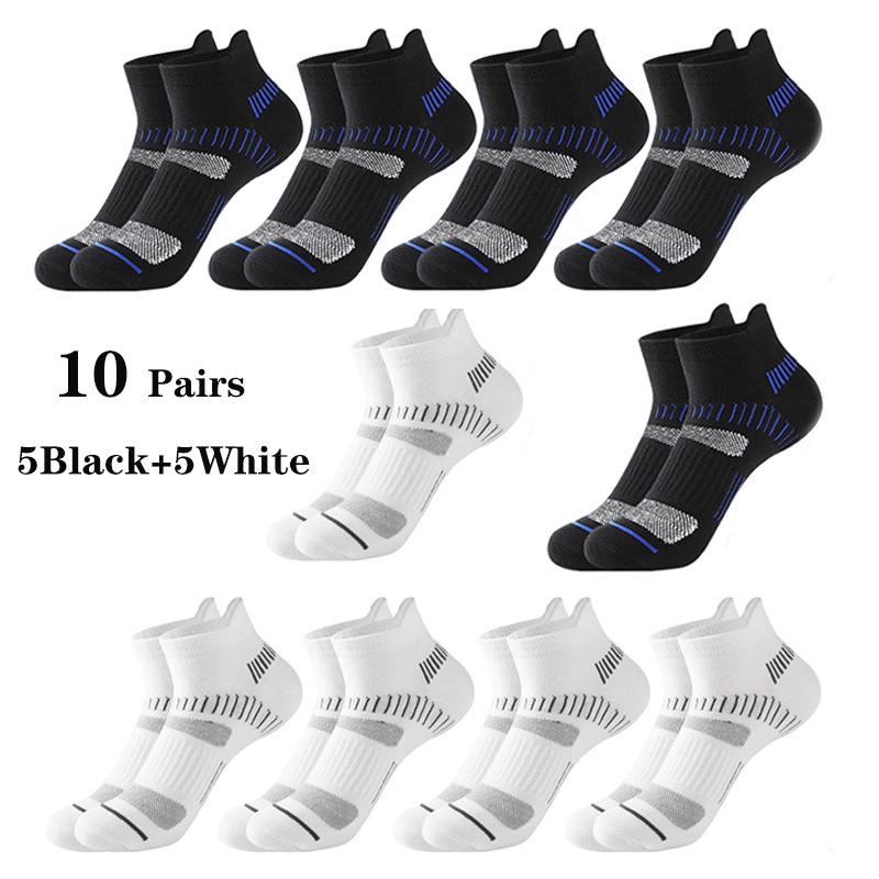 

10 пар носков до щиколотки, мужские хлопковые высококачественные спортивные носки для фитнеса и бега, дышащие, удобные, сетчатые, повседневные, короткие носки