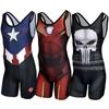 Professional Wrestling Singlet Weightlifting Tight Base Layer Elastic Quick Dry Compression Shirt Fitness Training